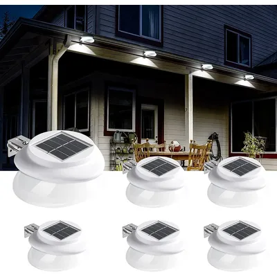 Solar Garden Gutter Lights Outdoor, 9 LED Deck Fence Lights Waterproof for Wall, Deck, Fence, Stair, Step and Yard Decor