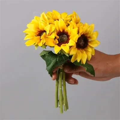 6 Pieces Artificial Sunflower Ornaments Simulation Flowers Lifelike Realistic Touch Floral Decors