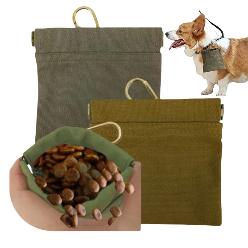 Sac de collation d'entraînement pour chien, conteneur de stockage de nourriture pour chien de voyage en plein air, pochette de friandises, sac distributeur de nourriture Portable, accessoires durables