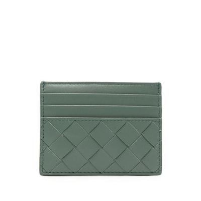 Intrecciato Leather Cardholder - Women's - Calf Leather - Green - Bottega Veneta Wallets