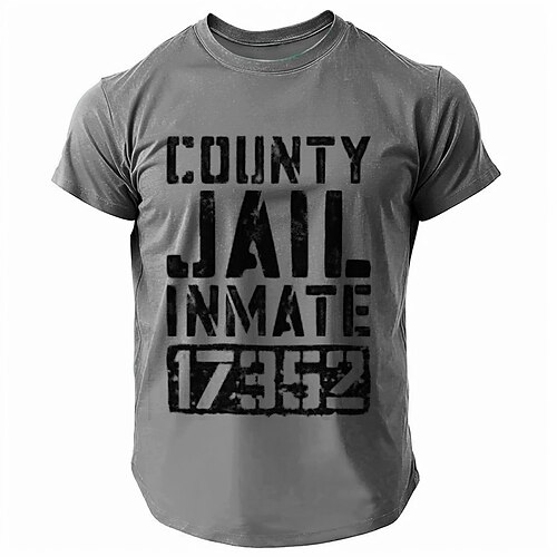 Männer Kreisgefängnis Häftling 17352 Grafik T-Shirt - Humorvolles Novität Kurzarm Tee