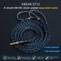 Cavo KBEAR ST12 IEM Cavo aggiornato placcato argento a 8 core con spina da 3,5/4,4 mm opzionale 2PIN/QDC/MMCX per auricolare HIFI KZ