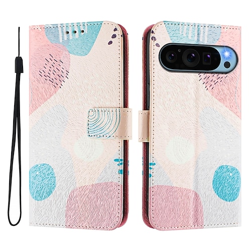 Handy Hülle Handyhüllen Für Google Pixel 9 Pro Pixel 9 Pro XL Pixel 8 Pro Pixel 8 Pixel 9 Pixel 7 Pixel 7 Pro Pixel 6 Pixel 6 Pro Brieftasche Kartenetui mit Halterung Magnetisch Ganzkörperschutz Retro Image