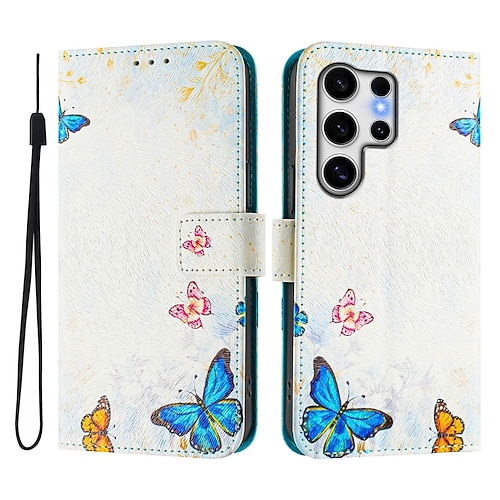 Handy Hülle Handyhüllen Für Samsung Galaxy S26 Ultra Plus S25 S24 S23 S24 FE S22 S21 Ultra Plus S20 A55 5G A35 5G Brieftaschenhülle Mit Ständer Magnetisch Vollschutz Retro TPU PU-Leder Image