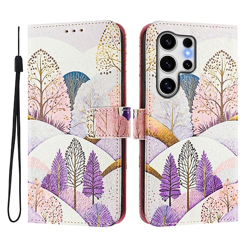 Handy Hülle Handyhüllen Für Samsung Galaxy S26 Ultra Plus S25 S24 S23 S24 FE S22 S21 Ultra Plus S20 A55 5G A35 5G Brieftaschenhülle Mit Ständer Magnetisch Vollschutz Retro TPU PU-Leder Image
