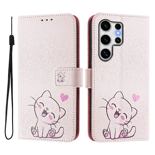Handy Hülle Handyhüllen Für Samsung Galaxy S26 Ultra Plus S25 S24 S23 S24 FE S22 S21 Ultra Plus S20 A55 5G A35 5G Brieftaschenhülle Mit Ständer Magnetisch Vollschutz Retro TPU PU-Leder