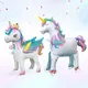 Unicorno arcobaleno con ali e ruote palloncino in piedi, tema unicorno, festa di compleanno, decorazione di compleanno per ragazza