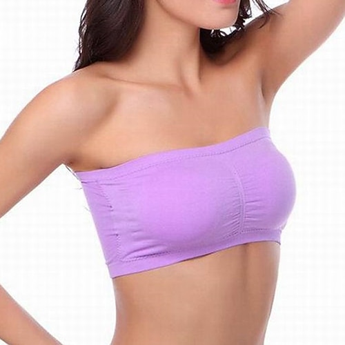 Damen Leichte Unterstützung Sport Bustier bh Sport-BH Bustier Rückenfrei BH-Oberteil Gefüttert Fitness Freizeit Sport Laufen Atmungsaktiv Leichtgewichtig Weich Marineblau Schwarz Weiß Einfarbig Image