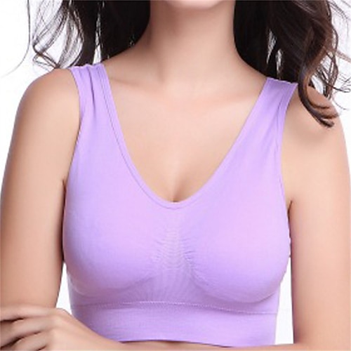 Damen Leichte Unterstützung Sport Bustier bh Sport-BH Bustier Rückenfrei BH-Oberteil Gefüttert Fitness Freizeit Sport Laufen Atmungsaktiv Leichtgewichtig Weich Dunkelrosa Melonen-Rot Schwarz Einfarbig Image