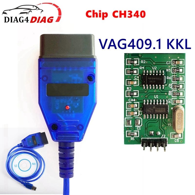 VAG409 KKL CH340 Chip Scanner Auto Scan Tool Mit vag 409,1 kkl USB Schnittstelle OBD2 Diagnose Kabel Für Audi/Seat/Skoda/VW Image