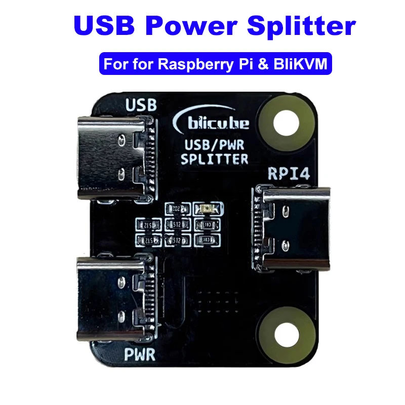 USB Power Splitter für Raspberry Pi BliKVM Entwicklung Bord HDMI-kompatibel für Fernbedienung Overtip Server CSI Image