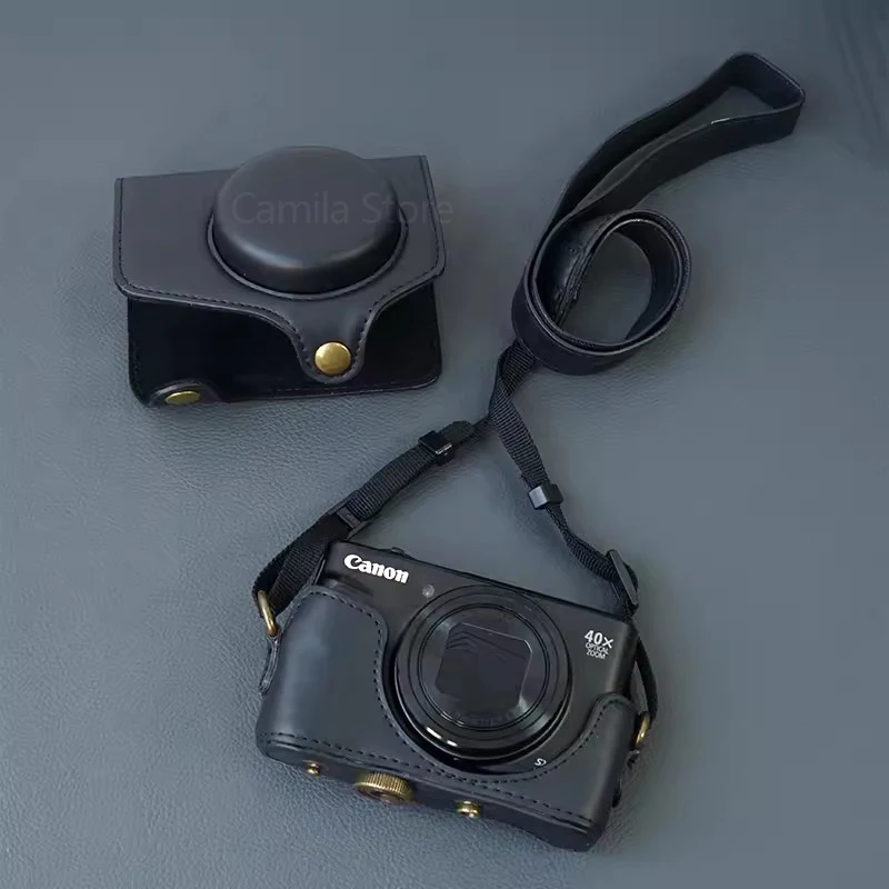 Luxus Kamera Echtes leder rindsleder Tasche Körper BOX Fall Für canon SX720 SX730 SX740 HS Schutzhülle griff shell Image