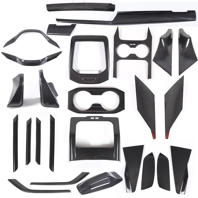 Für BMW 5er G60 2024 lhd echte Kohle faser Innen Armaturen brett Mittel konsole Panel Verkleidung Autozubehör Image