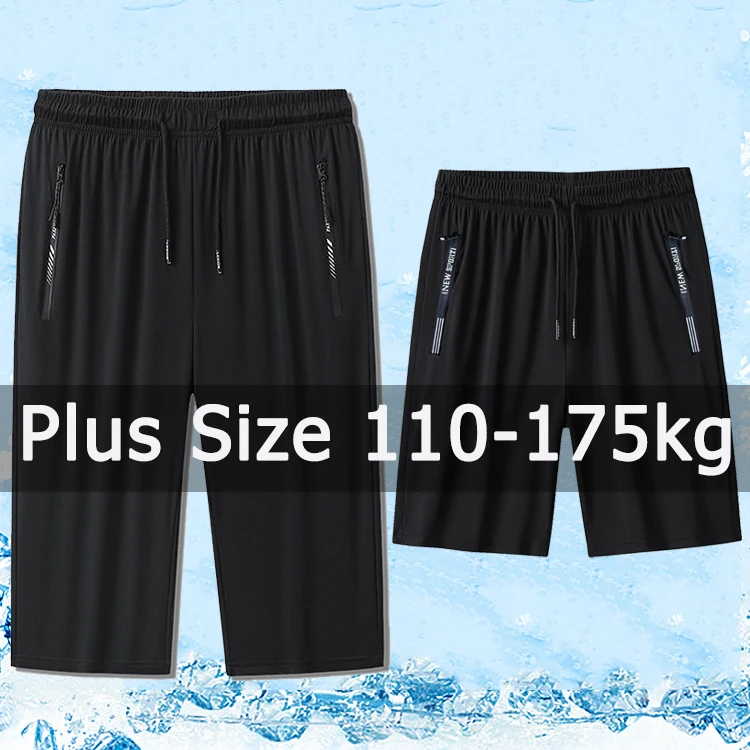 Männer Casual Shorts Jogginghose Plus Größe 3/4 Hosen Quater Hosen 110-175 kg 1XL-7XL Lose Elastische Sport Hosen große Größe Männer Kleidung