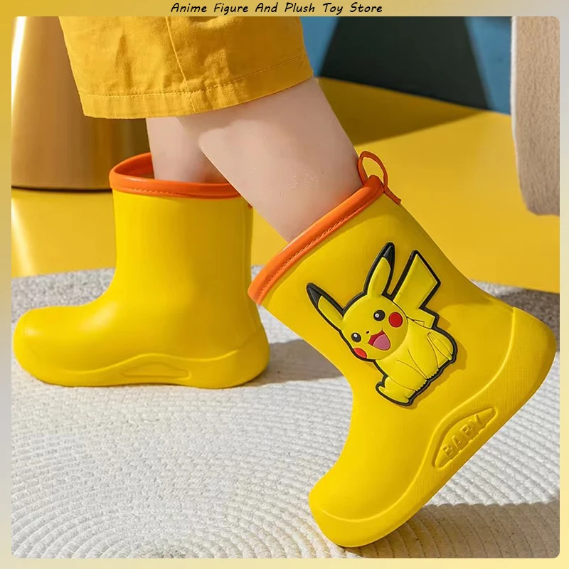 Pokemon Pikachu Rosa Gummistiefel für Kinder, wasserdichte Schuhe, Regenstiefel für Mädchen, Kinder-Regenstiefel für Kinder, Baby-Regenstiefel für Jungen