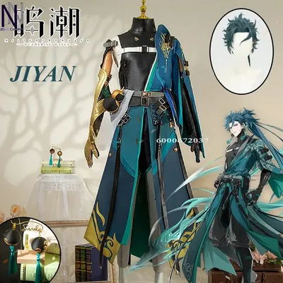 Wuthering Waves Spiel Jiyan Cosplay Kostüm Perücke Outfit Midnight Rangers General Jinzhou Huanglong Halloween Party für Frauen Männer Image
