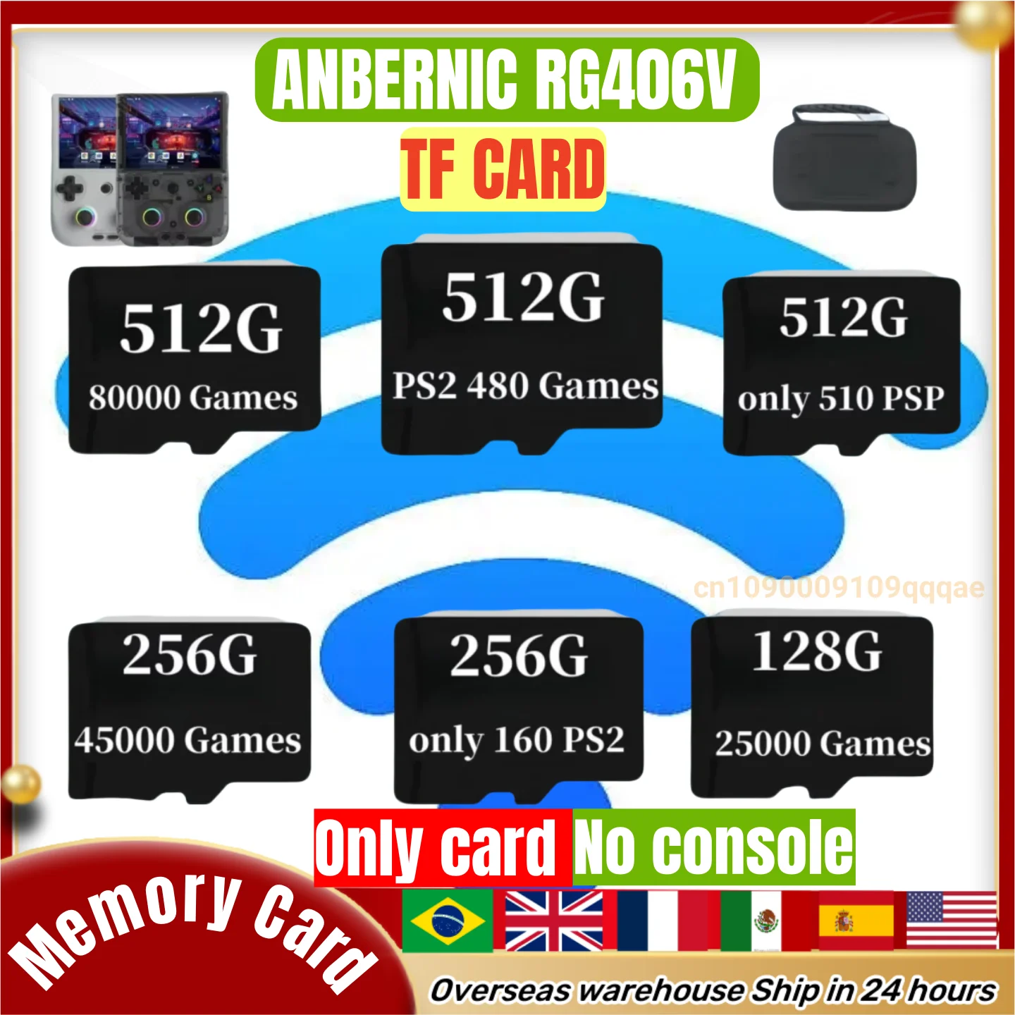Für ANBERNIC RG 406 V Speicherkarte TF Karte Videospielkonsolen PSP 512G 80000 Spiele Karte PS2 Vorinstallieren Retro Spiele 256G RG406V Image
