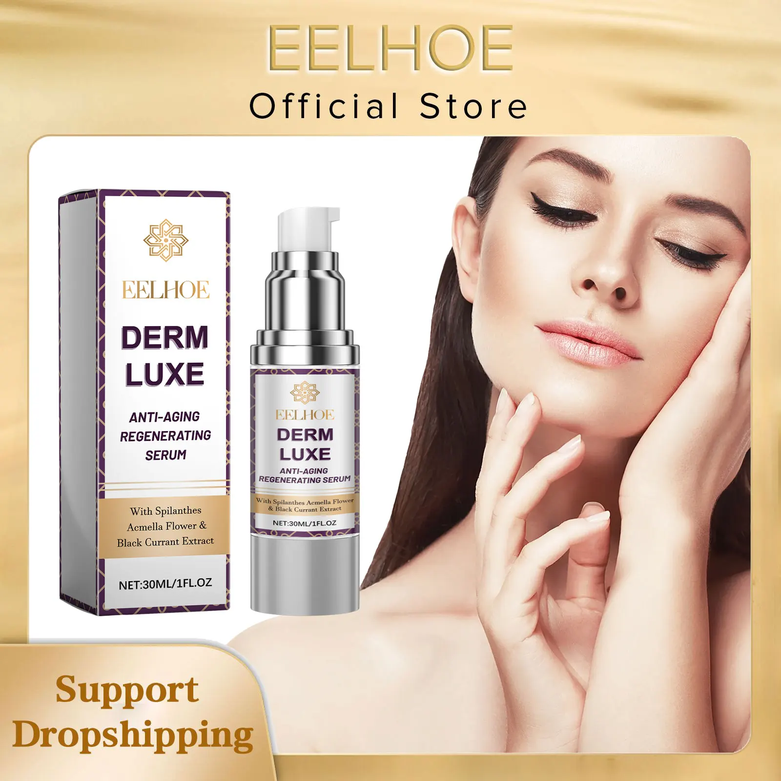 EELHOE Straffendes Gesichtsserum, verbessert das Gesicht, Anti-Aging-Linien- und Faltenentferner, feuchtigkeitsspendendes Gesichtsserum für glatte Haut Image