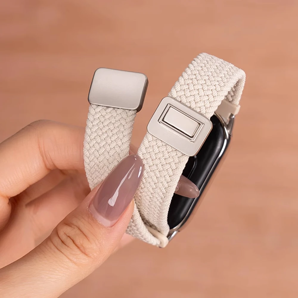 Für Mi Band 8 9 Strap Zubehör Miband 9 Miband 8 Magnetische Nylon Geflochtene Ersatz Gürtel Correa Armband für Xiaomi 9 NFC Bands Image