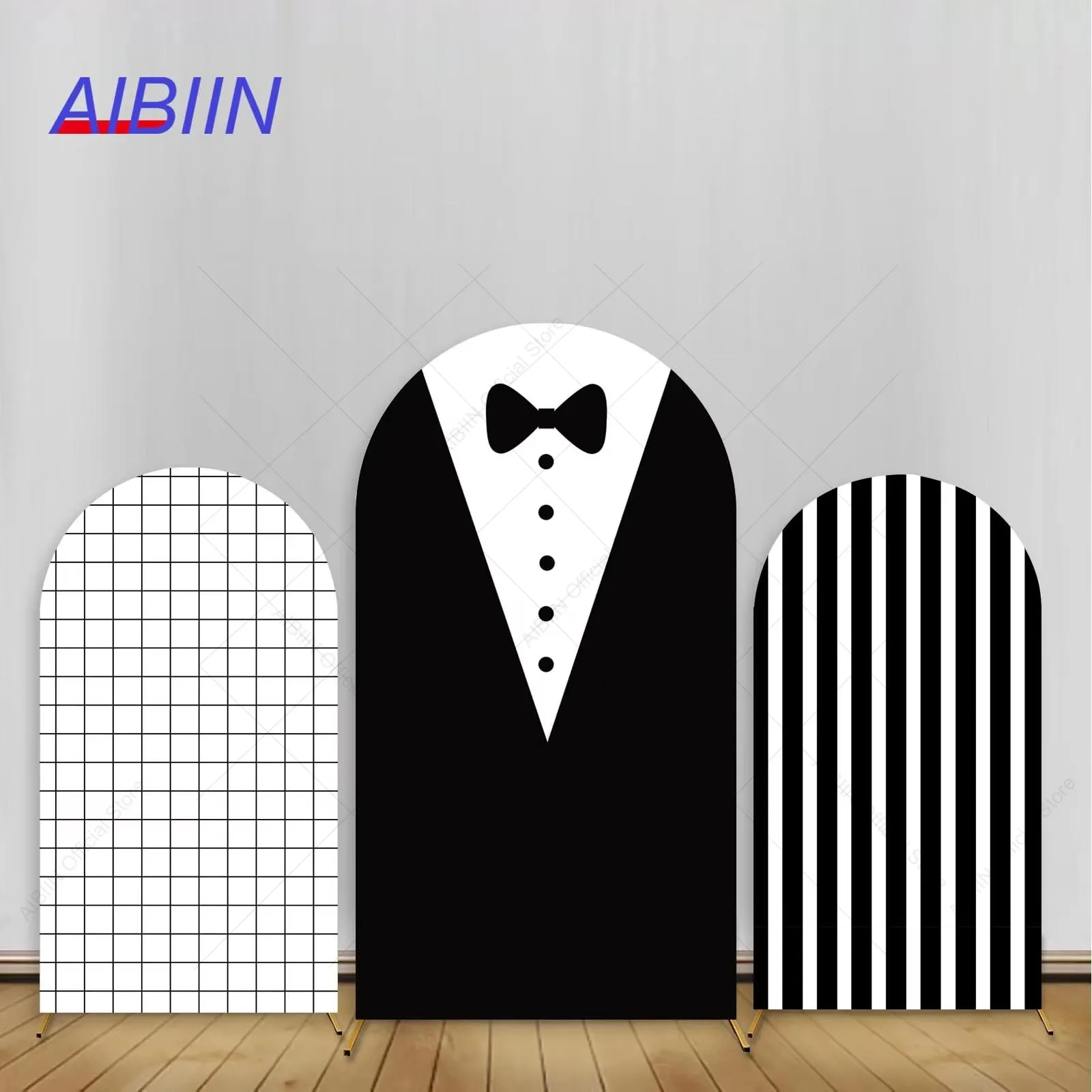 Schwarze Anzug-Krawatte, Business-Boss, Geburtstag, Bogen, Hintergrund, Abdeckung, Streifen, Gitter, Babyparty, Party-Dekoration, Kinder, Junge, 1-jähriger Hintergrund Image