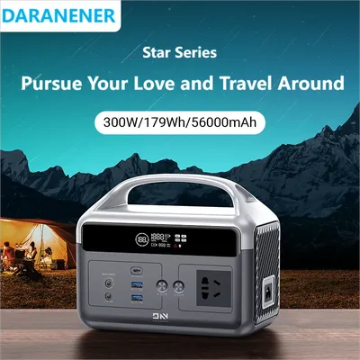 DARANENER 2PC Portable Power Station 300W Supply Battery 5600mAh Power Bank 110V Energy Solar