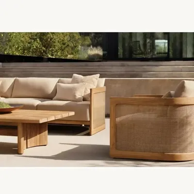 Luxury Solid Teak Furniture Outdoor Patio Furniture Teak Outdoor Furniture Set Solid Wood Sofa Set