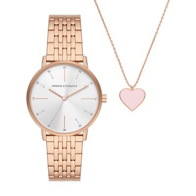 Armani Exchange Lola roségold Damen Armbanduhr AX7145SET