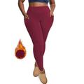Per donna Pantaloni da yoga Leggings da yoga Leggings foderati in pile con Tasca per Telefono Vita Alta Yoga Allenamento in Palestra Pilates Collant Grigio scuro Nero Borgogna Pile Spandex Autunno