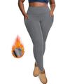 Per donna Pantaloni da yoga Leggings da yoga Leggings foderati in pile con Tasca per Telefono Vita Alta Yoga Allenamento in Palestra Pilates Collant Grigio scuro Nero Borgogna Pile Spandex Autunno