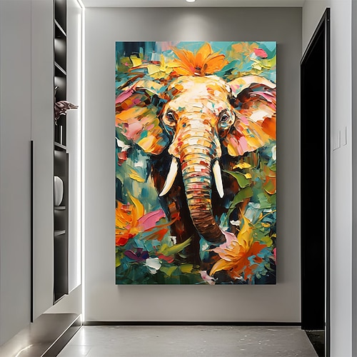 dipinto a mano elefante tela pittura a olio grande arte murale arte contemporanea estetica decorazione decorazione della casa regalo di inaugurazione della casa dea senza cornice