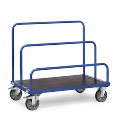 Fetra Plattenwagen, Tragl. 1200kg, Ladefl. LxB 1600x800mm, ohne Bügel, RAL5007 Image