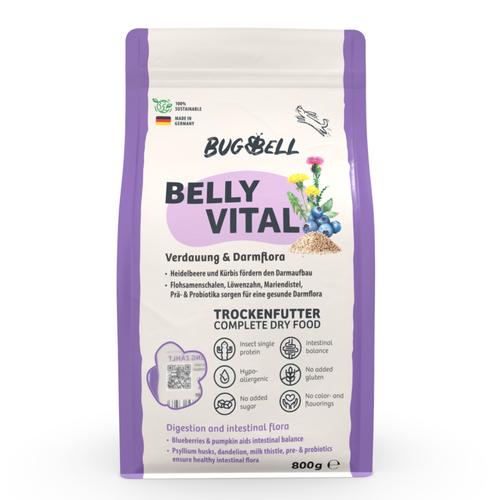 Sparpaket: 12x800g BugBell Trockenfutter Belly Vital Verdauung & Darmflora für Hunde