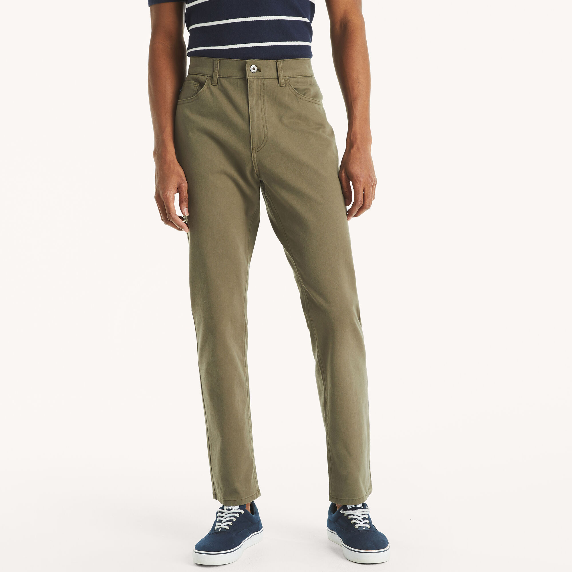 Nautica Men's Straight Fit Stretch Pant 325 (Hillside Olive), 36x30