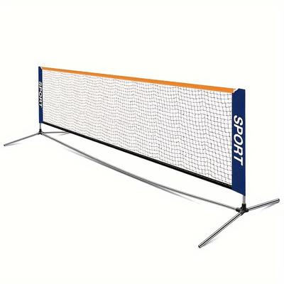 TEMU Portable Pickleball Net With Single Post - Mini Tennis Net Set For Backyard Games - Iron Construction