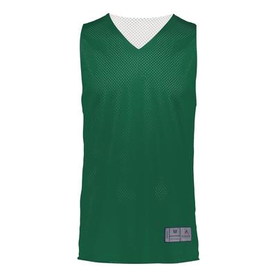 Augusta Sportswear 162 Youth Tricot Mesh Reversible 2.0 Jersey in Dark Green/White size Medium | Polyester