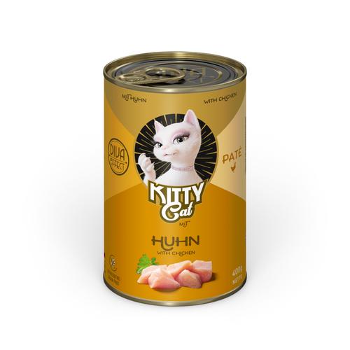 Sparpaket: 24x400g Kitty Cat Adult Pate Huhn Katzenfutter nass