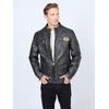 Lederjacke MUSTANG "Varberg", Herren, Gr. M, schwarz, Obermaterial: 100% Leder, Büffel / Futter: 100% Baumwolle / Ärmelfutter: 100% Polyester, ohne Bündchen, Jacken