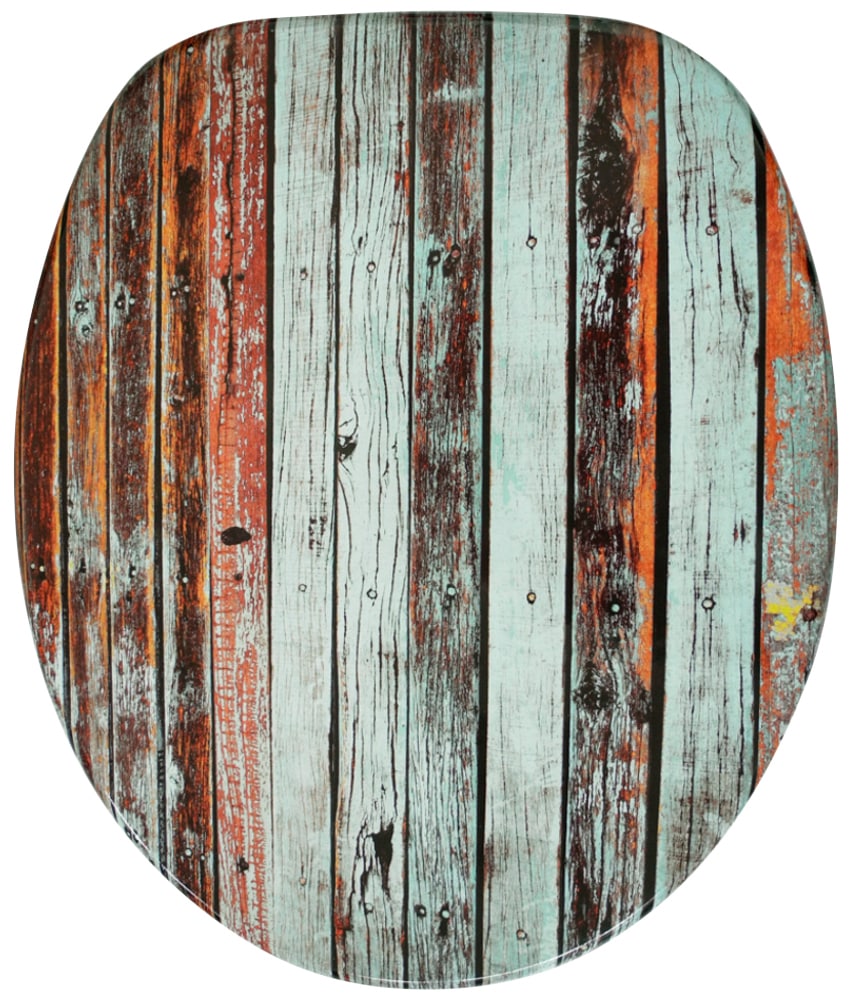 WC-Sitz SANILO "Antik", braun (holzfarben), B:37,7cm L:47cm, MDF - Mitteldichte Holzfaserplatte, WC-Sitze, mit Absenkautomatik