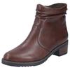 Stiefelette RIEKER, Damen, Gr. 41, lila (marrone), Lederimitat, klassisch, Schuhe, Boots, Blockabsatz, slouchy Schaft, mit Innenreißverschluss