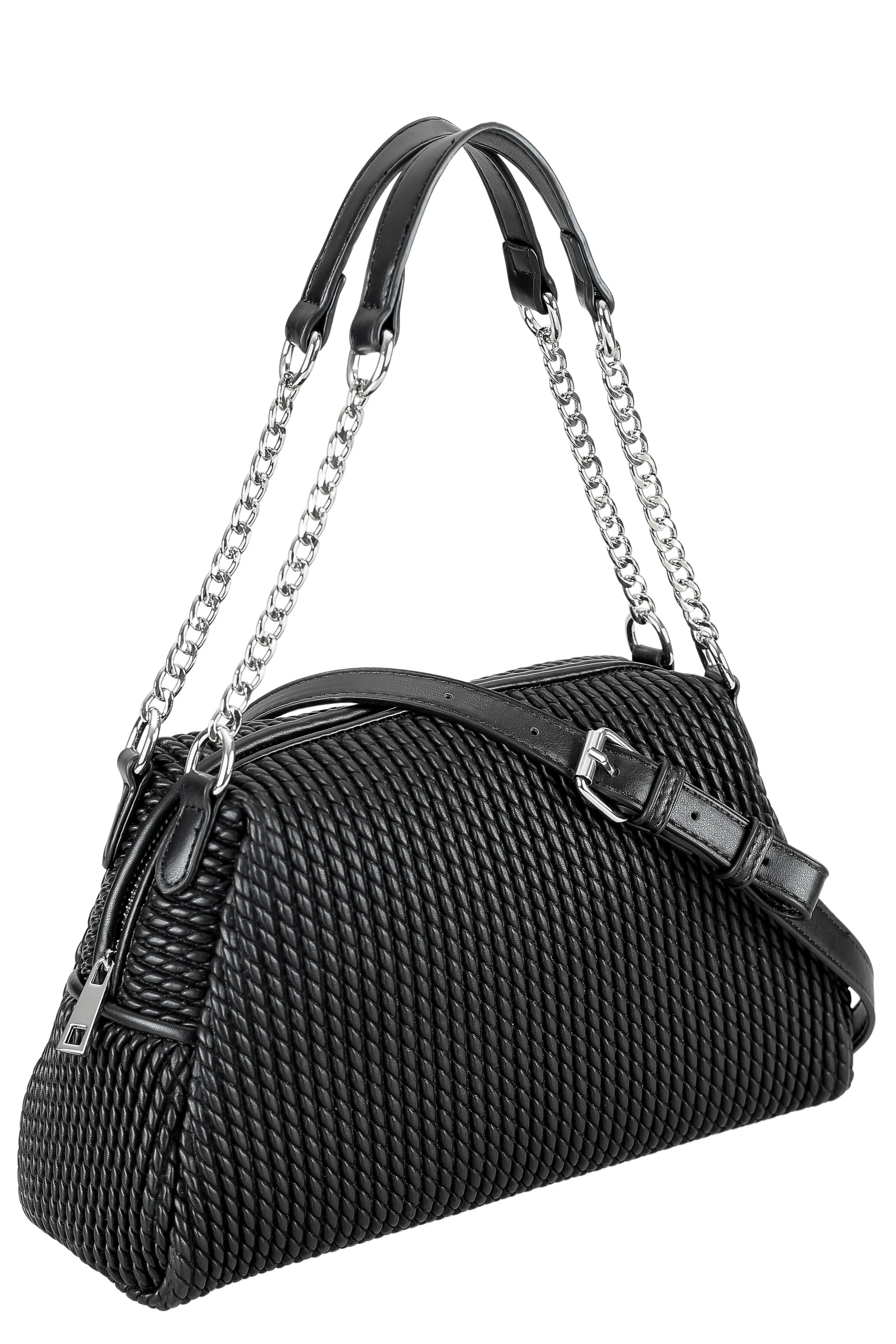 Schultertasche "Audrey", Damen, Gr. B/H/T: 30cm x 19cm x 10cm onesize, schwarz, Polyurethan (PU), COLLEZIONE ALESSANDRO, Taschen Schultertasche, elegante Tasche in modischem Material