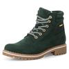 Winterboots TAMARIS, Damen, Gr. 40, grün, Nubukleder, unifarben, casual, Schuhe, Blockabsatz, Schnürboots, Outdoorschuh mit Duo-Tex-Ausstattung