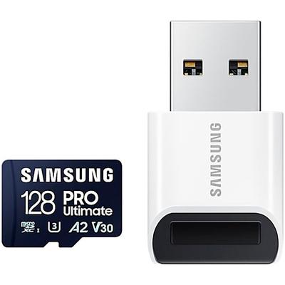 SAMSUNG Speicherkarte "PRO Ultimate microSD 128GB" Speicherkarten Gr. 128 GB, blau