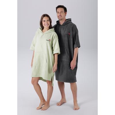 Badeponcho KANGAROOS "Summer, ideal für Sauna, Spa & im Urlaub, Damen & Herren" Gr. S, grün, S/M, Baumwolle, Hausmäntel, Surfponcho, mit Bauchtasche, 100% Baumwolle, Frottee Image