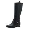 Stiefel MARCO TOZZI, Damen, Gr. 37, Normalschaft, schwarz, Lederimitat, unifarben, modisch, Schuhe, Blockabsatz, Festival, Langschaftstiefel mit Feel Me-Ausstattung