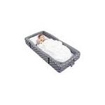 Lit De Voyage Avec Matelas Et Barrières - Pour Bébés, Enfants, Et Petits, Pliage Compact (Drap Lavable Inclus) Gris, Toile, 140 X 66 X 18 Cm