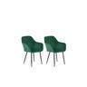 Chaise De Salle À Manger Set De 2 Velours Vert Foncé Wellston