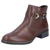Stiefelette RIEKER, Damen, Gr. 41, lila (marrone), Lederimitat, unifarben, klassisch, Schuhe, Business-Stiefelette, Boots, mit Innenreißverschluss, schmale Form