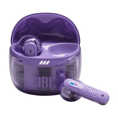JBL wireless In-Ear-Kopfhörer "TUNE Flex 2", lila (lila, transparent), B:3,2cm H:16cm T:10cm, Kopfhörer