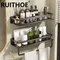 Support de salle de bain sans poinçon, étagère de salle de bain, espace de toilette en aluminium,