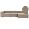 Ecksofa Taupe Cord L-förmig 3-Sitzer Modulsofa mit Chaiselongue Linksseitig Wohnzimmermöbel Modern Wohnzimmer Wohnecke Sitzecke